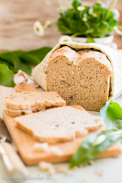 Brot mit Bärlauch und Koriander, vegan, Helene Holunder
